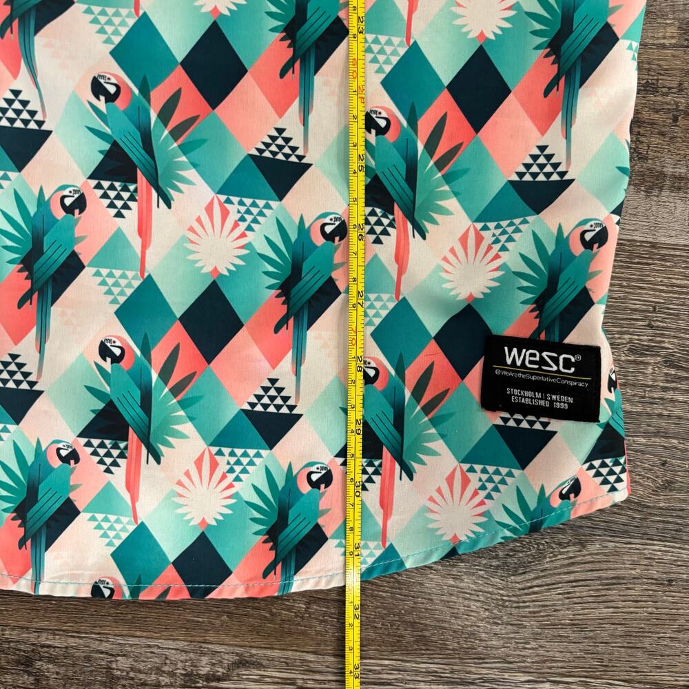 WeSC Oden Tropical Abstract Shirt Mens Lg Womens xl Parrot SS unisex‎ Streetwear - Picture 3 of 7